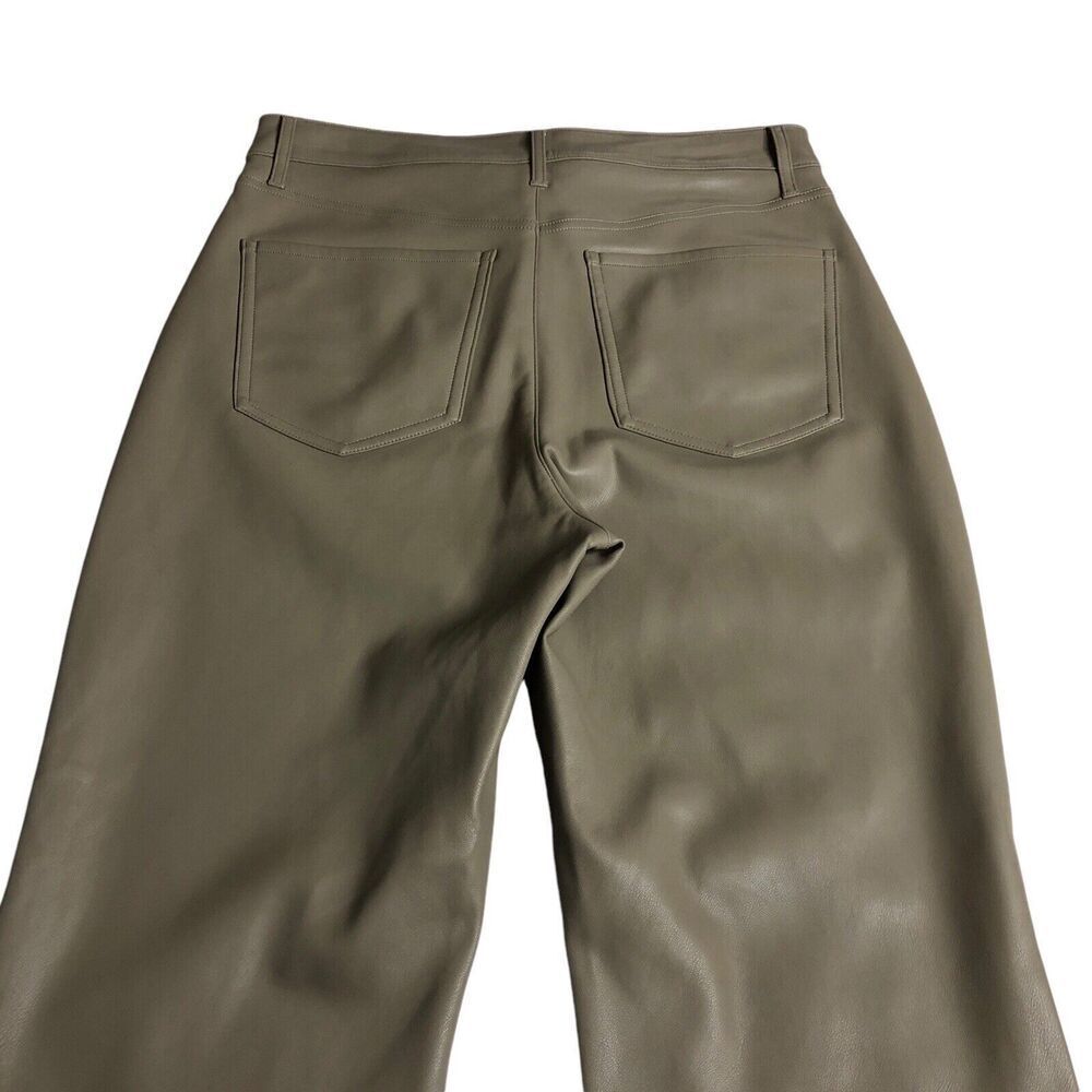 Express Pants Womens‎ 12 Short Tan Faux Leather Modern Straight Super High Rise - Picture 11 of 16